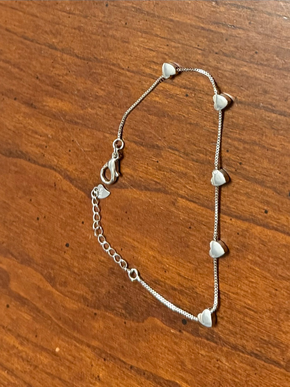 925 Sterling Silver Heart Station Bracelet for Women - Elegant Heart Link Design
